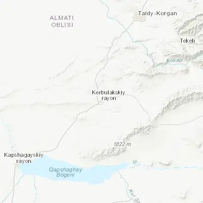 Map showing location of Saryozek (44.361780, 77.972790)
