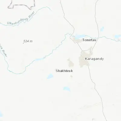 Map showing location of Shakhan (49.819580, 72.654070)
