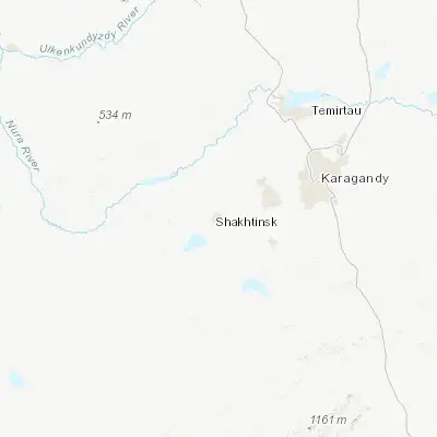 Map showing location of Shakhtinsk (49.708850, 72.592120)