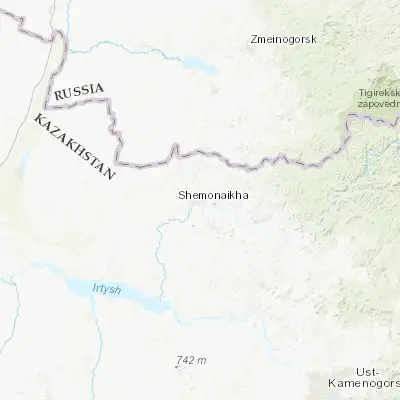 Map showing location of Shemonaikha (50.628990, 81.910920)