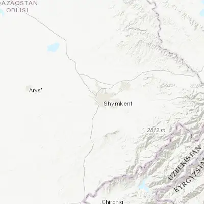 Map showing location of Shymkent (42.300000, 69.600000)