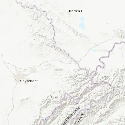 Map showing location of Turar Ryskulov (42.533400, 70.349600)