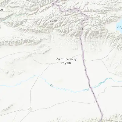 Map showing location of Zharkent (44.166600, 80.006550)