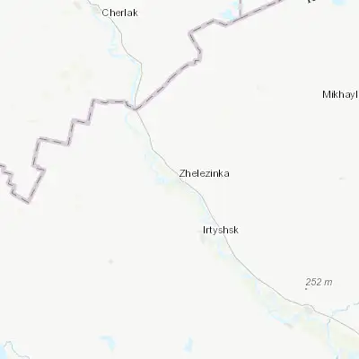 Map showing location of Zhelezinka (53.538800, 75.313260)
