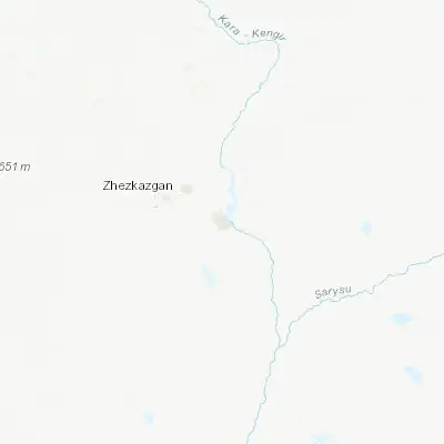 Map showing location of Zhezqazghan (47.787460, 67.711180)