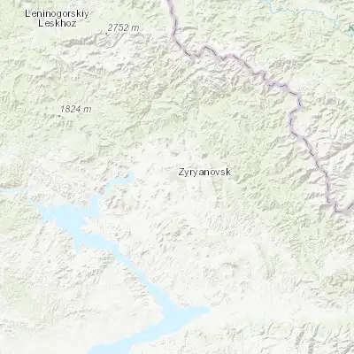 Map showing location of Zyryanovsk (49.726540, 84.273180)