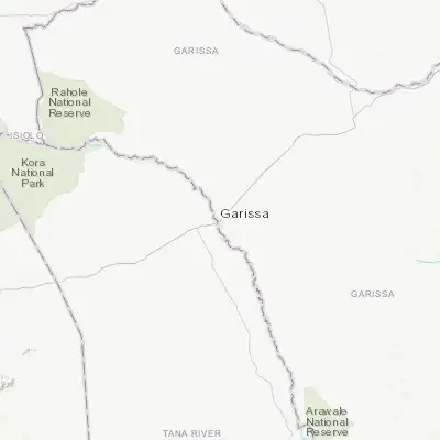 Map showing location of Garissa (-0.452750, 39.646010)