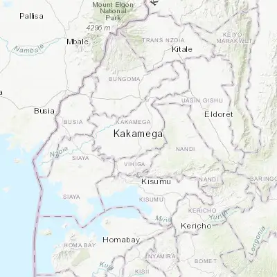 Map showing location of Kakamega (0.284220, 34.752290)