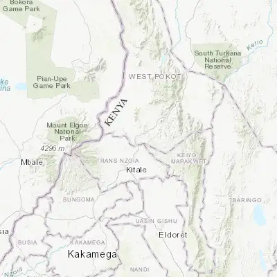 Map showing location of Kapenguria (1.238890, 35.111940)