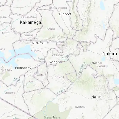 Map showing location of Kericho (-0.367740, 35.283140)