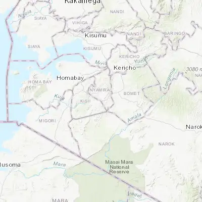 Map showing location of Keroka (-0.776120, 34.946780)