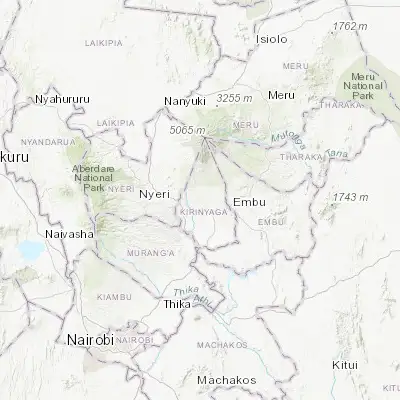 Map showing location of Kerugoya (-0.498870, 37.280310)