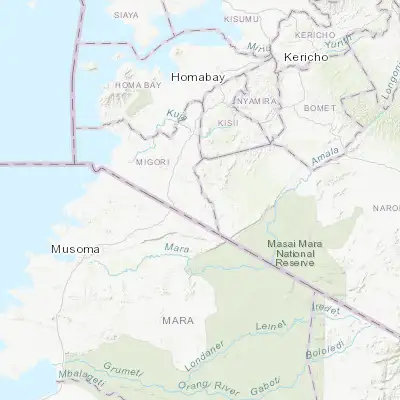 Map showing location of Kihancha (-1.193470, 34.619670)