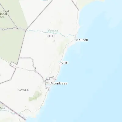 Map showing location of Kilifi (-3.630450, 39.849920)