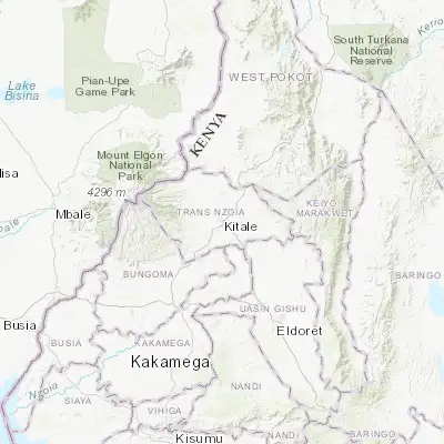 Map showing location of Kitale (1.015720, 35.006220)