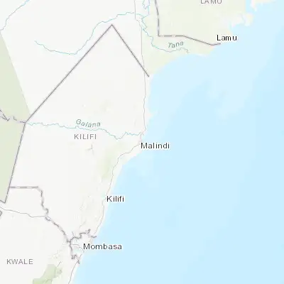 Map showing location of Malindi (-3.217990, 40.116920)