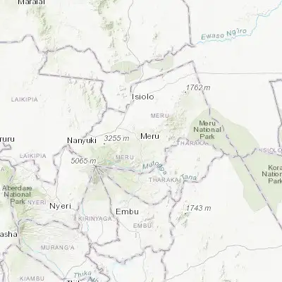 Map showing location of Meru (0.046260, 37.655870)