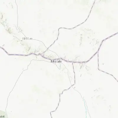 Map showing location of Moyale (3.526610, 39.056100)