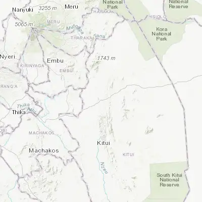 Map showing location of Mwingi (-0.936050, 38.059550)