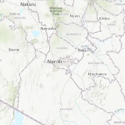 Map showing location of Nairobi (-1.283330, 36.816670)