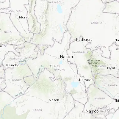 Map showing location of Nakuru (-0.307190, 36.072250)