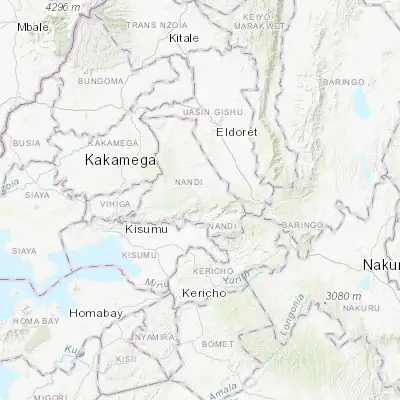 Map showing location of Nandi Hills (0.103660, 35.184260)