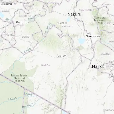 Map showing location of Narok (-1.080830, 35.871110)