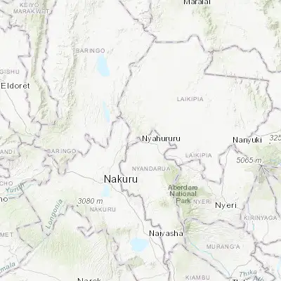 Map showing location of Nyahururu (0.038130, 36.363390)