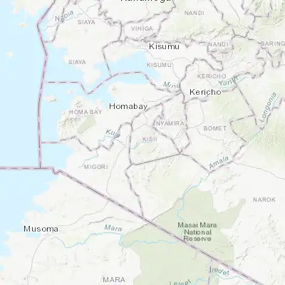 Map showing location of Ogembo (-0.801160, 34.725790)