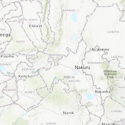 Map showing location of Rongai (-0.173440, 35.863130)