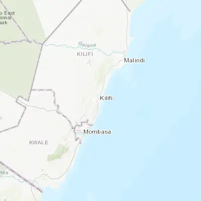 Map showing location of Takaungu (-3.683500, 39.856870)