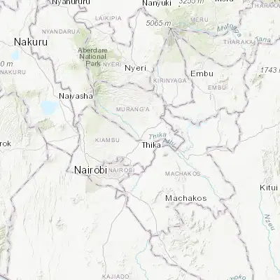 Map showing location of Thika (-1.033260, 37.069330)