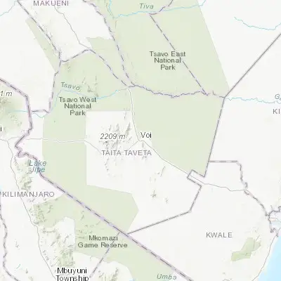 Map showing location of Voi (-3.396050, 38.556090)
