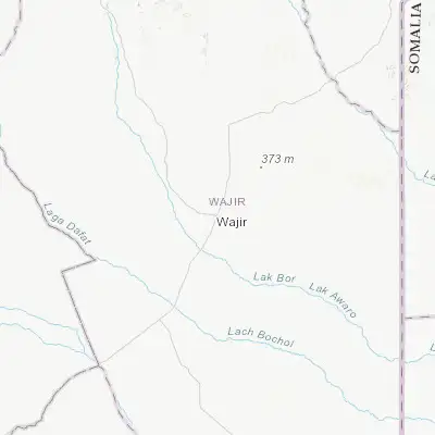 Map showing location of Wajir (1.747100, 40.057320)