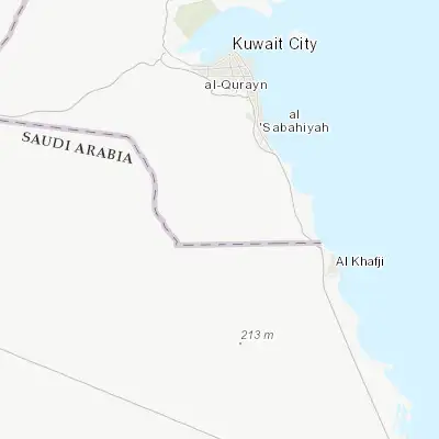 Map showing location of Al Wafrah (28.639170, 47.930560)