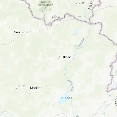 Map showing location of Gulbene (57.177670, 26.752910)