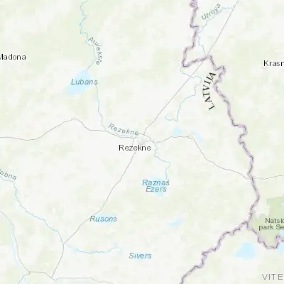 Map showing location of Rēzekne (56.510280, 27.340000)