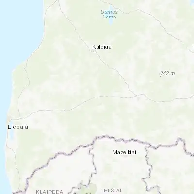 Map showing location of Skrunda (56.677490, 22.016490)