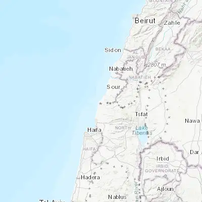 Map showing location of En Nâqoûra (33.118060, 35.139720)