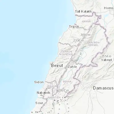 Map showing location of Jounieh (33.980830, 35.617780)
