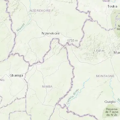 Map showing location of Ganta (7.302220, -8.530830)