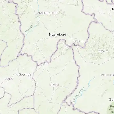 Map showing location of Sanniquellie (7.362150, -8.713260)