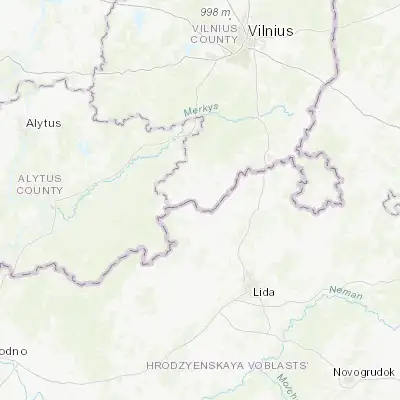 Map showing location of Eišiškės (54.174140, 24.999170)