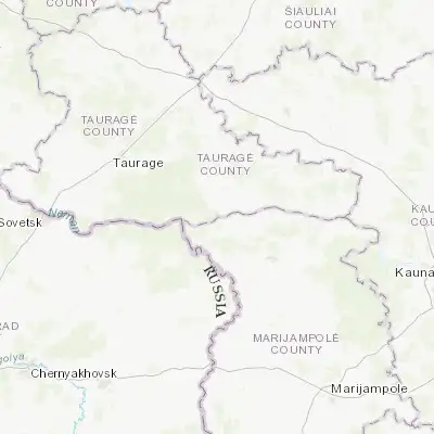 Map showing location of Jurbarkas (55.075560, 22.764160)