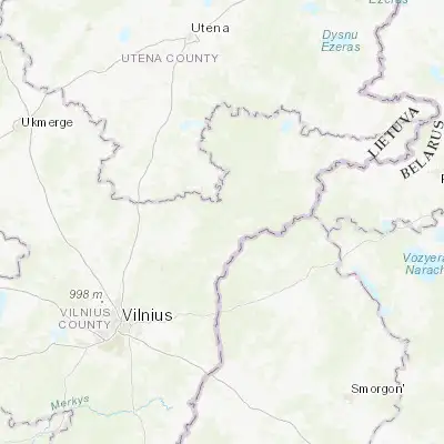 Map showing location of Pabradė (54.981000, 25.761000)