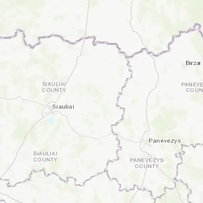Map showing location of Pakruojis (55.978890, 23.855080)