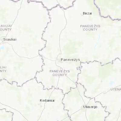 Map showing location of Panevėžys (55.733330, 24.350000)