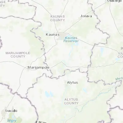 Map showing location of Prienai (54.636000, 23.945850)