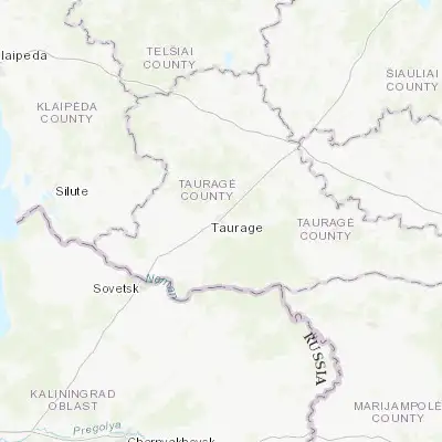Map showing location of Taurage (55.252220, 22.289720)