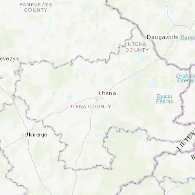 Map showing location of Utena (55.497640, 25.599180)